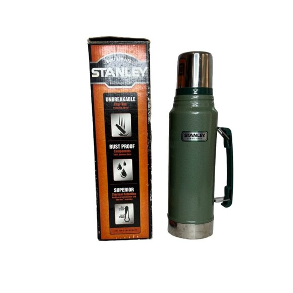 Stanley Thermos Coffee Green Stainless Insulated Bottle 1 L rugged gorpcore‎ - Picture 3 of 9